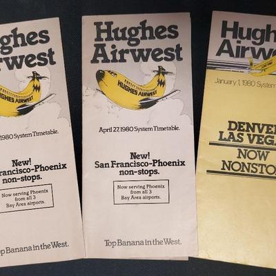 COLLECTIBLE HUGHES AIR WEST TIMETABLES FROM 1980