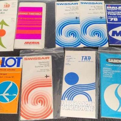 COLLECTIBLE EUROPEAN AIRLINE TIME TABLES FROM 1967 AND THE 1970s