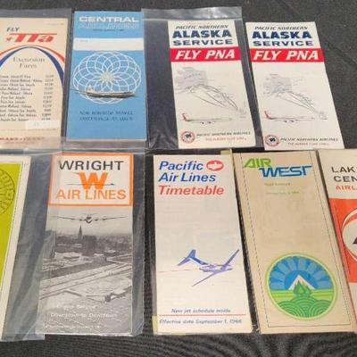 COLLECTIBLE AIRLINE TIMETABLE BROCHURES FROM THE 1960s