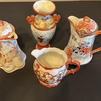 Sale Photo Thumbnail #26: Asian hand painted porcelain dishware