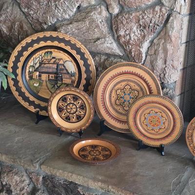 Vintage wood plates