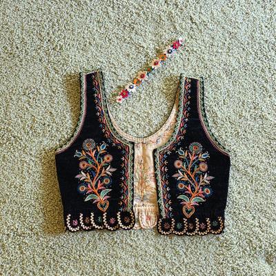Vintage Polish beaded folk vest