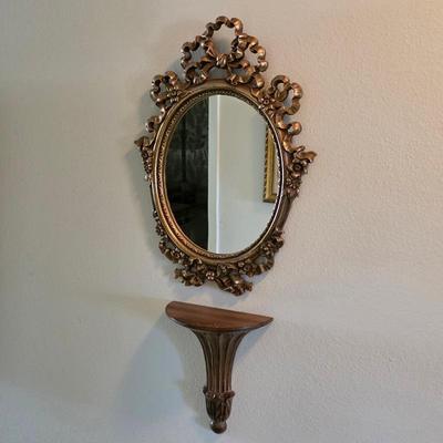 Vintage French Rococo gold wall mirror