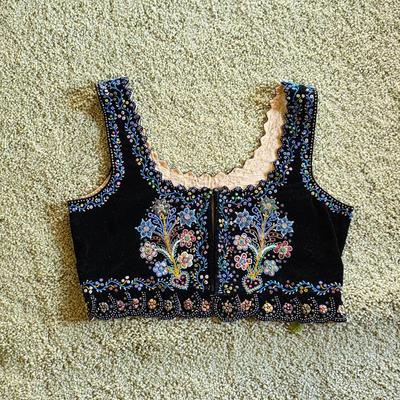 Vintage Polish beaded folk vest