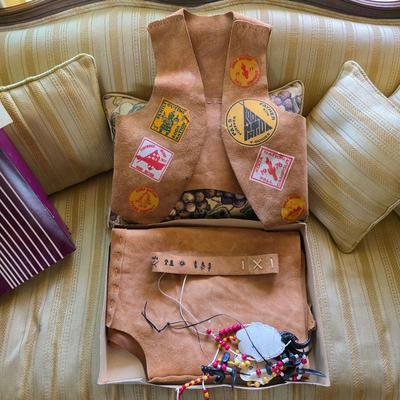 Vintage 1970s Koda Nation leather Indian outfit