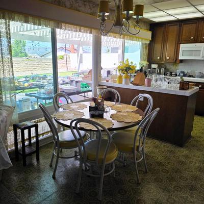 Vintage mid century dining table with chairs