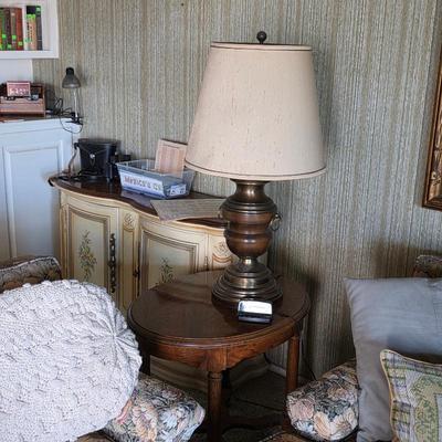 Vintage brass and wood lamp