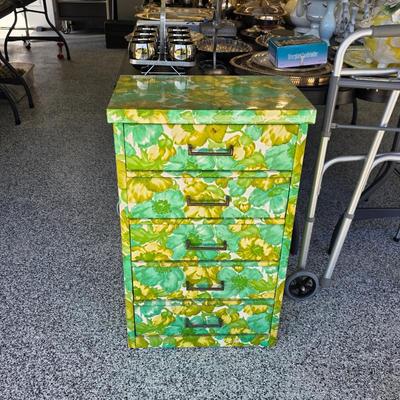 Vintage 1960s floral cardboard dresser