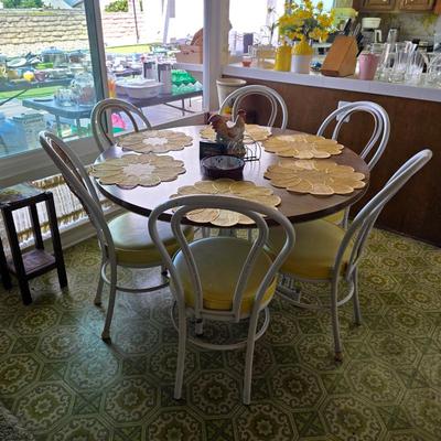 Vintage mid century dining table with chairs