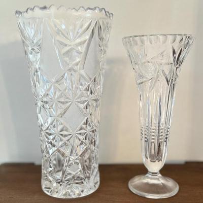 Sale Photo Thumbnail #75: West Germany Lead Crystal vase and lead Chrystal bud vase 