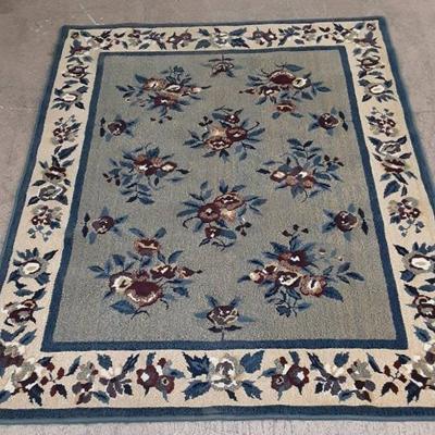 Floral Pattern Machine Woven Rug