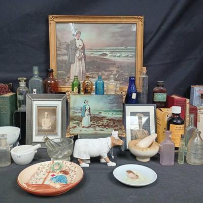 "Evangeline And The Departure Of Gabriel" Lithographs & Antique Nurse Supplies