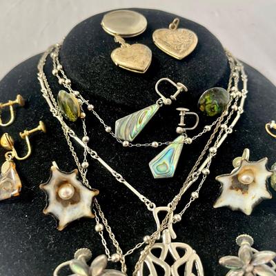Silver Abalone Shell Earrings, Vintage Lockets & More 
