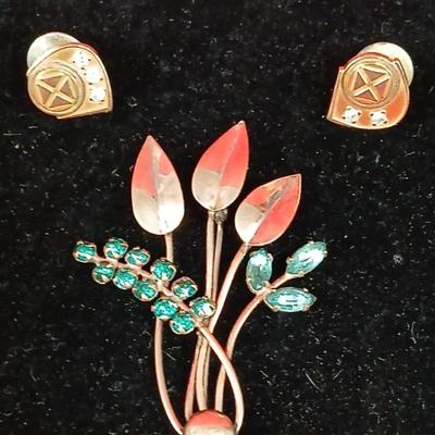 10K & Diamond Lapel Pins 5 gr & GF Brooch