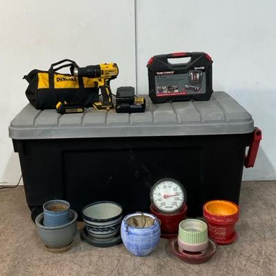 DeWalt Cordless Drill, 51 pc. Mechanic’s Tool Set, And Garden Essentials 
