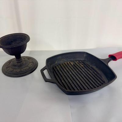 Cast Iron Lodge Pan & Cast Iron Urn / Planter 