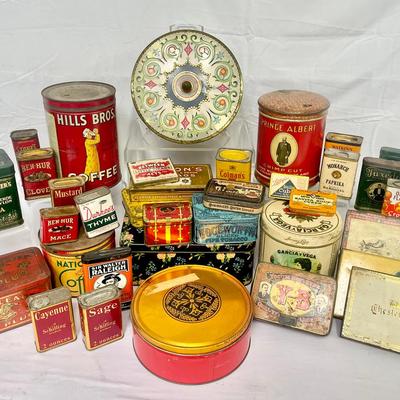 Antique Tin Cans And Containers 