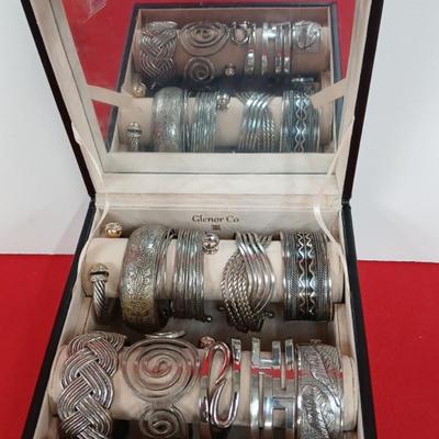 10 High End Silver Bracelets with "New" Glenor Bracelet Box