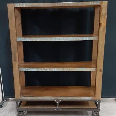 Urban Bookcase /  Metal Base With Wheels