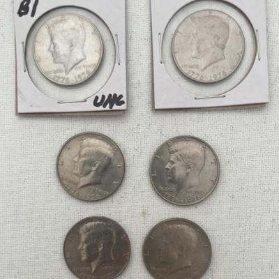 1776–1976 Bicentennial Kennedy Half Dollars (6)