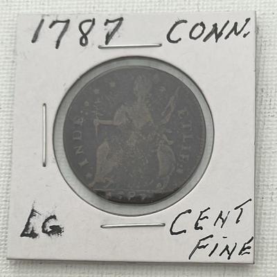 1787 Connecticut Left Facing Bust, Rare Colonial Large Copper Cent