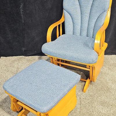 Cushioned Glider Rocker Chair (1) + Matching Footstool (1) By Maxwin International 