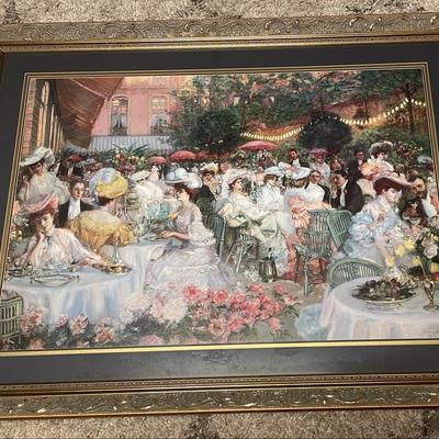 'Le Dinner A La Hotel Ritz' By Pierre Georges Jeanniot Framed Print
