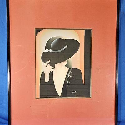 'Chapeau Noir' by Carlos Rios Framed Art Print