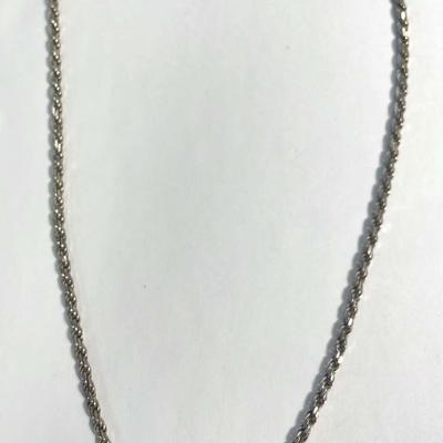 .925 Sterling Silver Heavy Rope 22” Chain 
