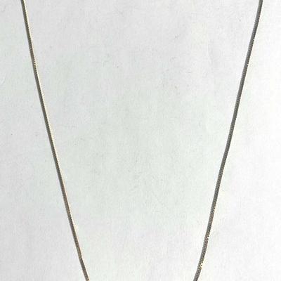.925 Sterling Silver Gold Plated 18” Plaque Necklace 