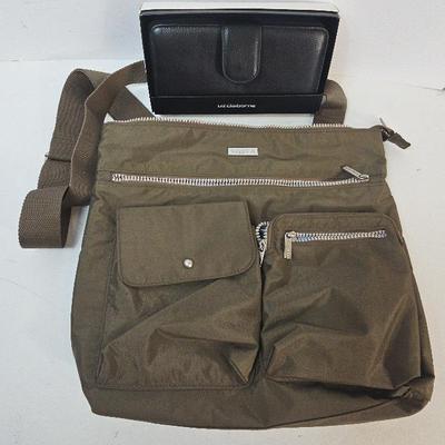 Baggalloni Canvas Shoulder Bag (1) + Liz Claiborne Leather Wallet (1)