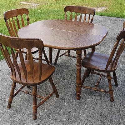 Wooden Dinette Table (1) + Chairs (4)