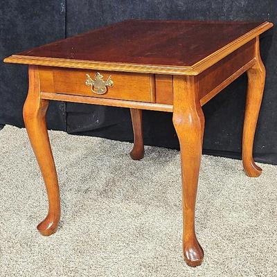 Wooden Single Drawer End Table