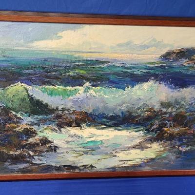 L.R. Licht 'Seascape' Acrylic Painting