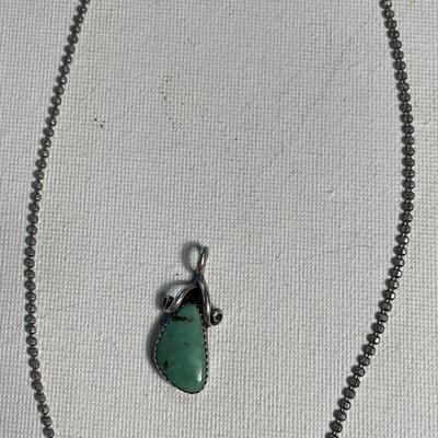 .925 Sterling Silver 16” Elephant Necklace (1) + S.S. Turquoise Tone Charm (1)