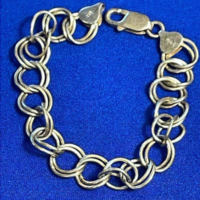 .925 Sterling Silver 7” Charm Bracelet 