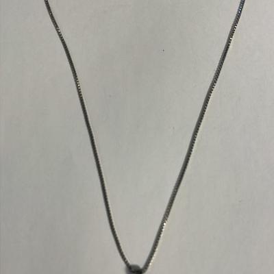 .925 Sterling Silver Adjustable 18” Box Chain W/Puffed Silver Cross Charm