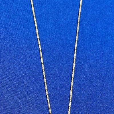 .925 Sterling Silver 24” Box Necklace + Possible Lapis & Silver Charm 