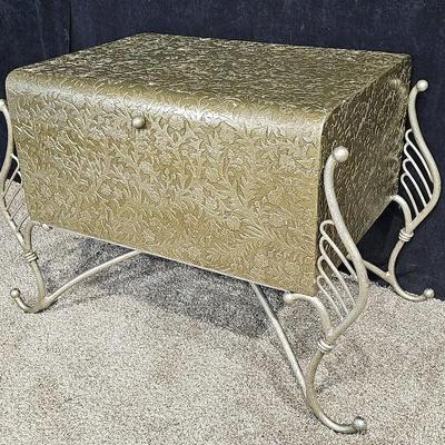 Ornate Silver Tone Wood & Metal Chest