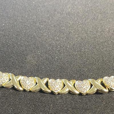 .925 Sterling Silver Vermeil Love 7 1/2” Bracelet