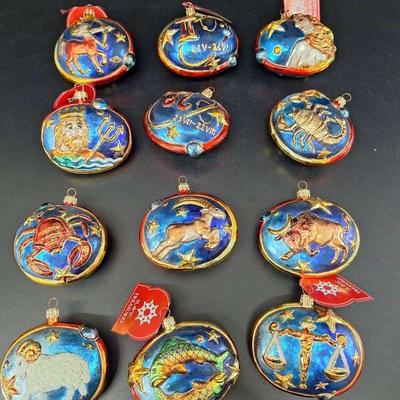Slavic Treasures 12 Zodiac Christmas Tree Ornaments 
