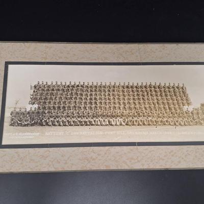 Battery "C" 29th Battalion Forth Still. OK. March 1943 - 1st Sargent HP Parks Black and White Photo