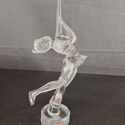 Baccarat Crystal Statue Ice Skater Statue -Box Included 