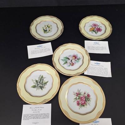 5 National Library Flowers for First Ladies Plates - Louisa Adams 85/1000 