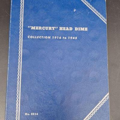 Coin Lot 54 Silver Mercury Head Dime Collection 1916 - 1945 Not Full.