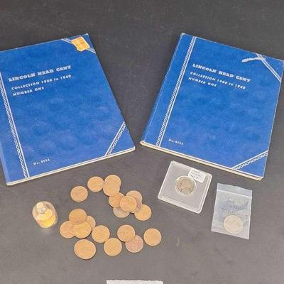 99 Wheat Pennys in Booklets - 1985 Penny in a Bottle - War Nickel 1943 - Buffalo Nickel No Date