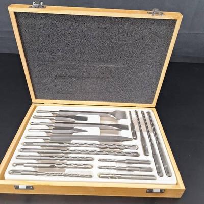 Large Collection of Drill Bits in Box 