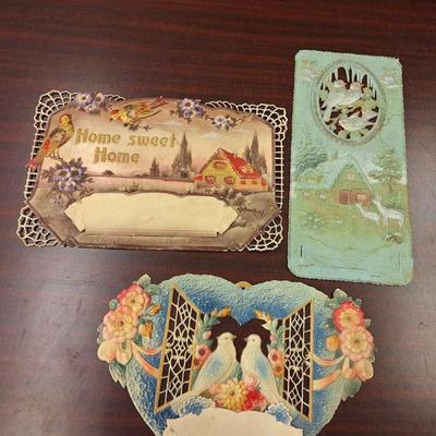 3 Salesman Sample Embossed Paper Die Cut  Czechoslovakia 