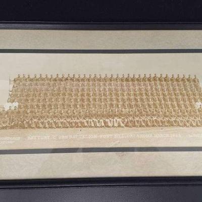 Framed Battery "C" 29th Battalion Forth Still OK March 1943 - 1st Sargent HP Parks