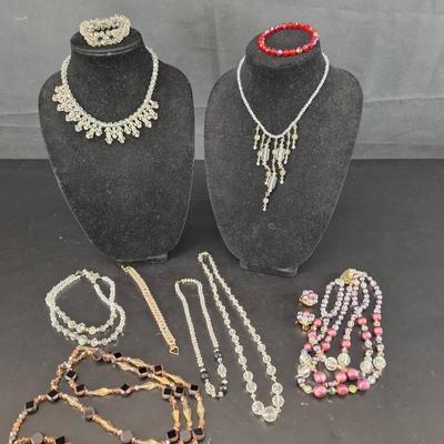 Lot of Crystal Necklaces Bracelets - Earrings 